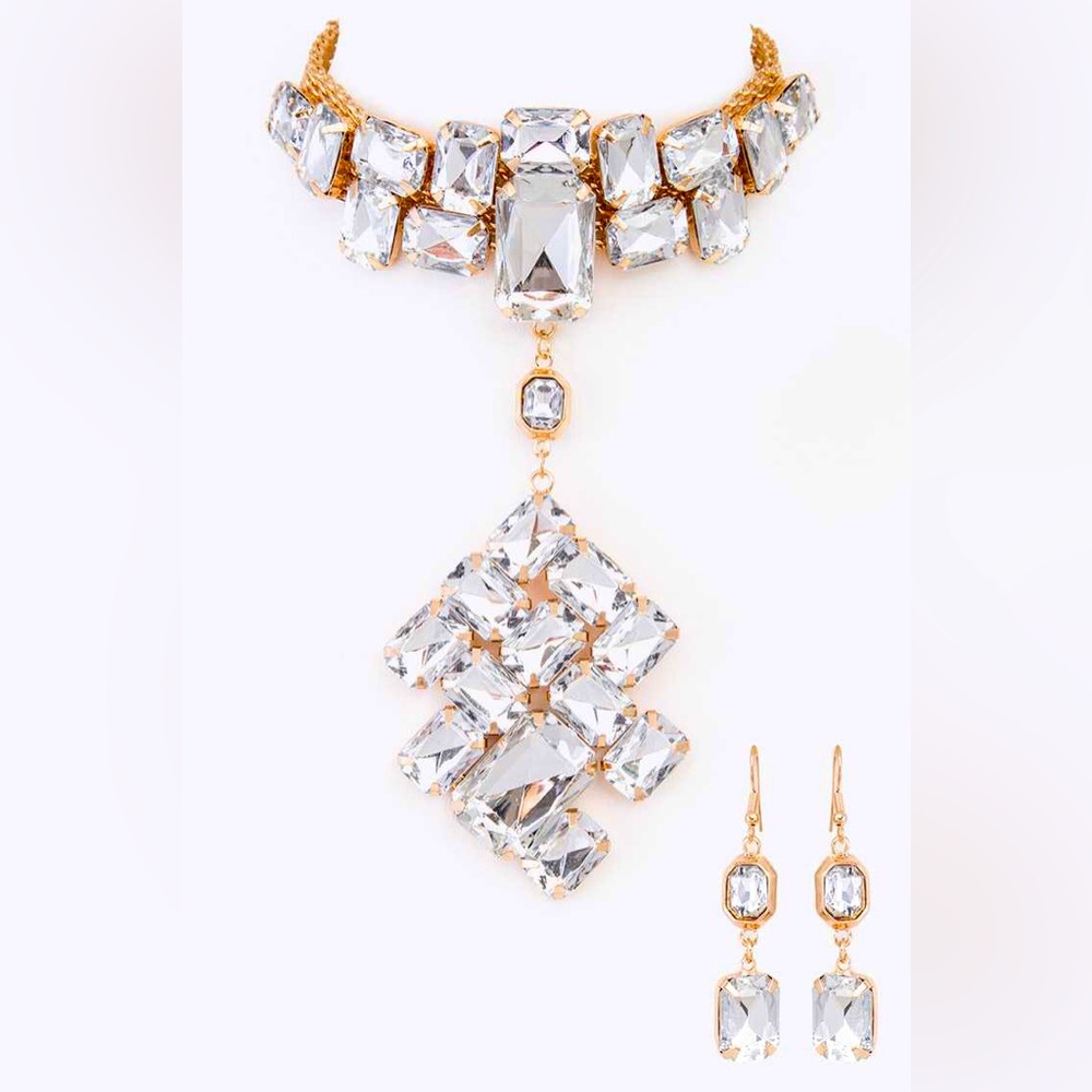 Chunky Diamond Choker Statement Necklace